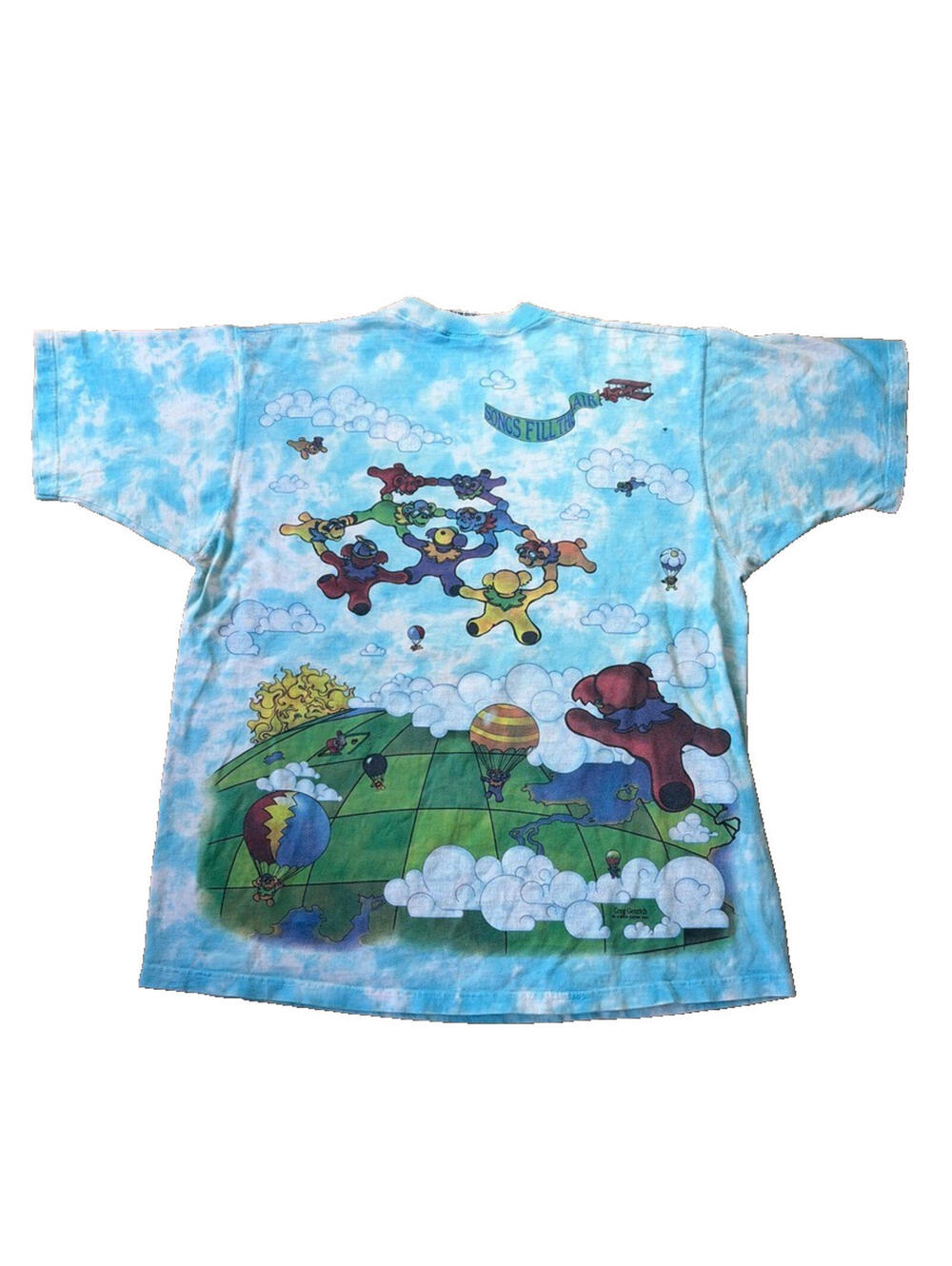 Liquid Blue 1993 Grateful Dead Parachuting Bears AOP T Shirt Size Large Cotton - Picture 2 of 9